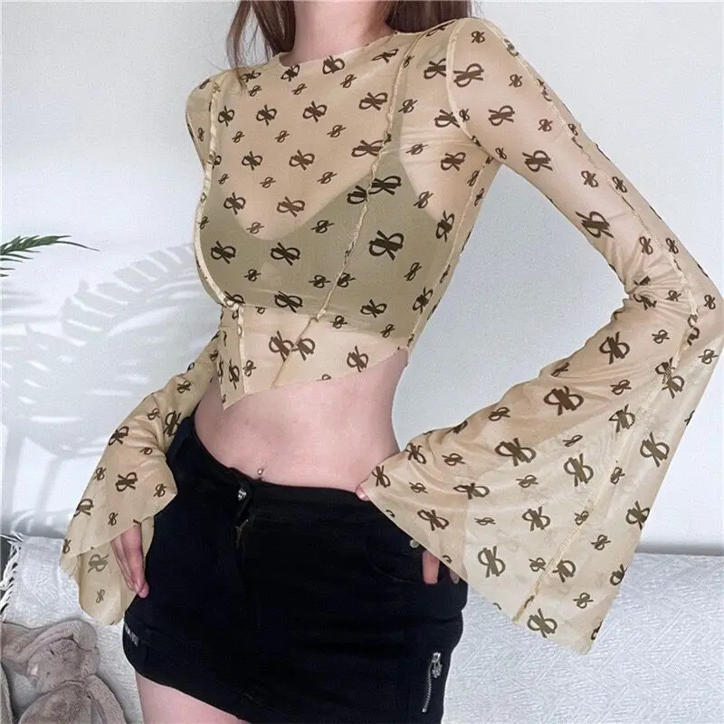 Street Style Mesh Top Sexy and Fashionable Speaker Long Sleeved T-shirt for Women's Spring New Round Neck Tee Female Clothing
Street Style Mesh Top Sexy and Fashionable Speaker Long Sleeved T-shirt for Women's Spring New Round Neck Tee Female Clothing