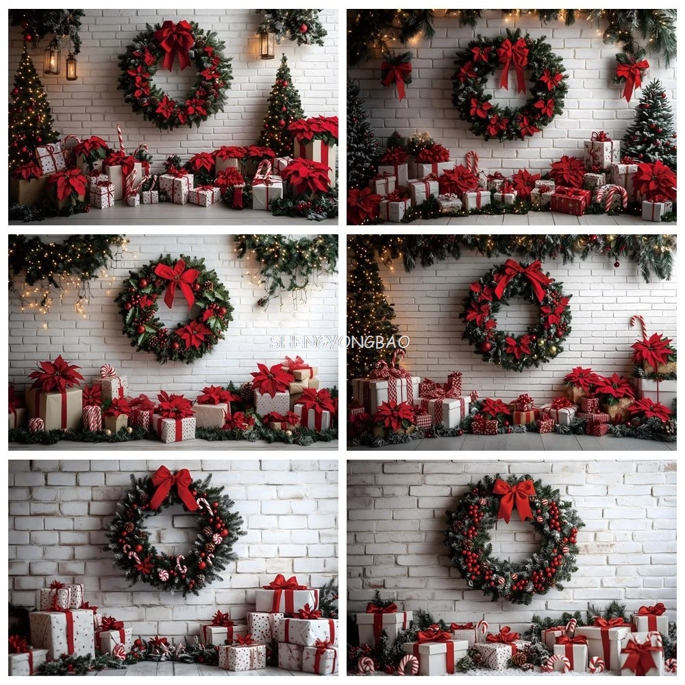 Gifts Wreath White Brick Wall Backdrop Christmas Baby Kids Portrait Family Party Photography Background Decor Photo Studio Props
Gifts Wreath White Brick Wall Backdrop Christmas Baby Kids Portrait Family Party Photography Background Decor Photo Studio Props