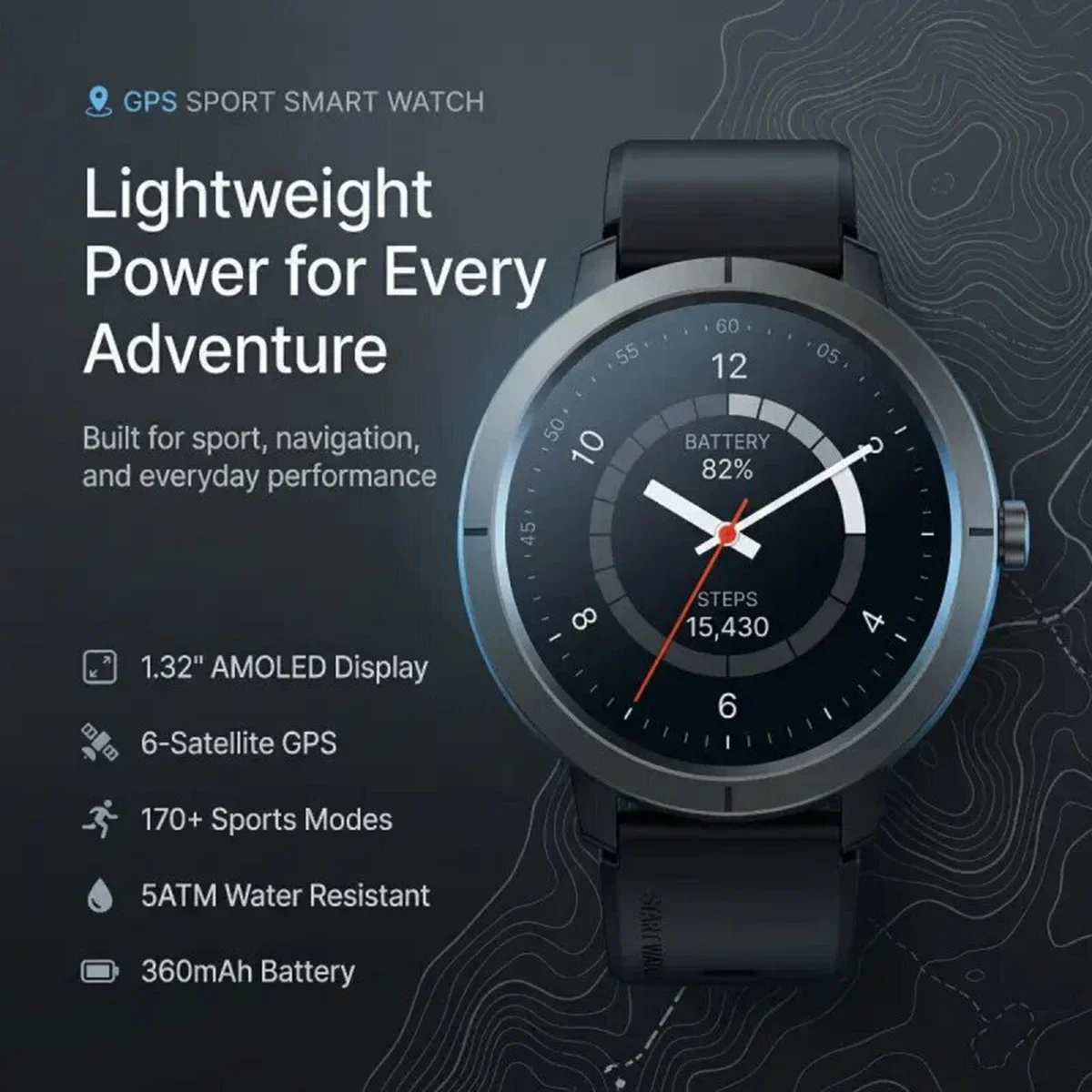 Outdoor Smart Watch 6-Satellite GPS Precise Positioning Compass Barometer Altitude Bluetooth Call Long Battery Life 360mAh
Outdoor Smart Watch 6-Satellite GPS Precise Positioning Compass Barometer Altitude Bluetooth Call Long Battery Life 360mAh