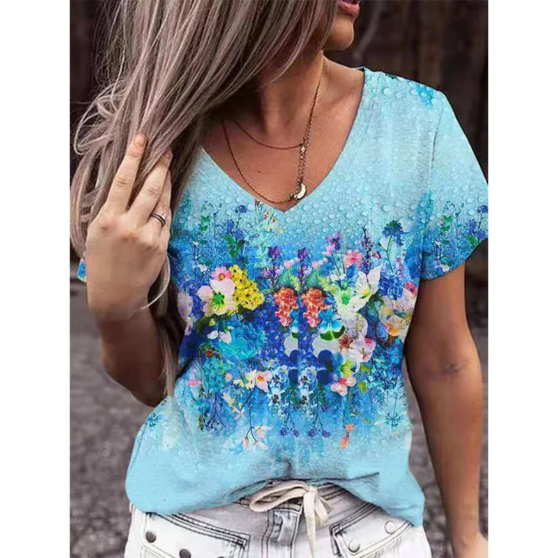 Fashion Women's Casual Artistic Retro Dyed Print Short Sleeve T-Shirt Comfortable Streetwear Style Top for Ladies
Fashion Women's Casual Artistic Retro Dyed Print Short Sleeve T-Shirt Comfortable Streetwear Style Top for Ladies