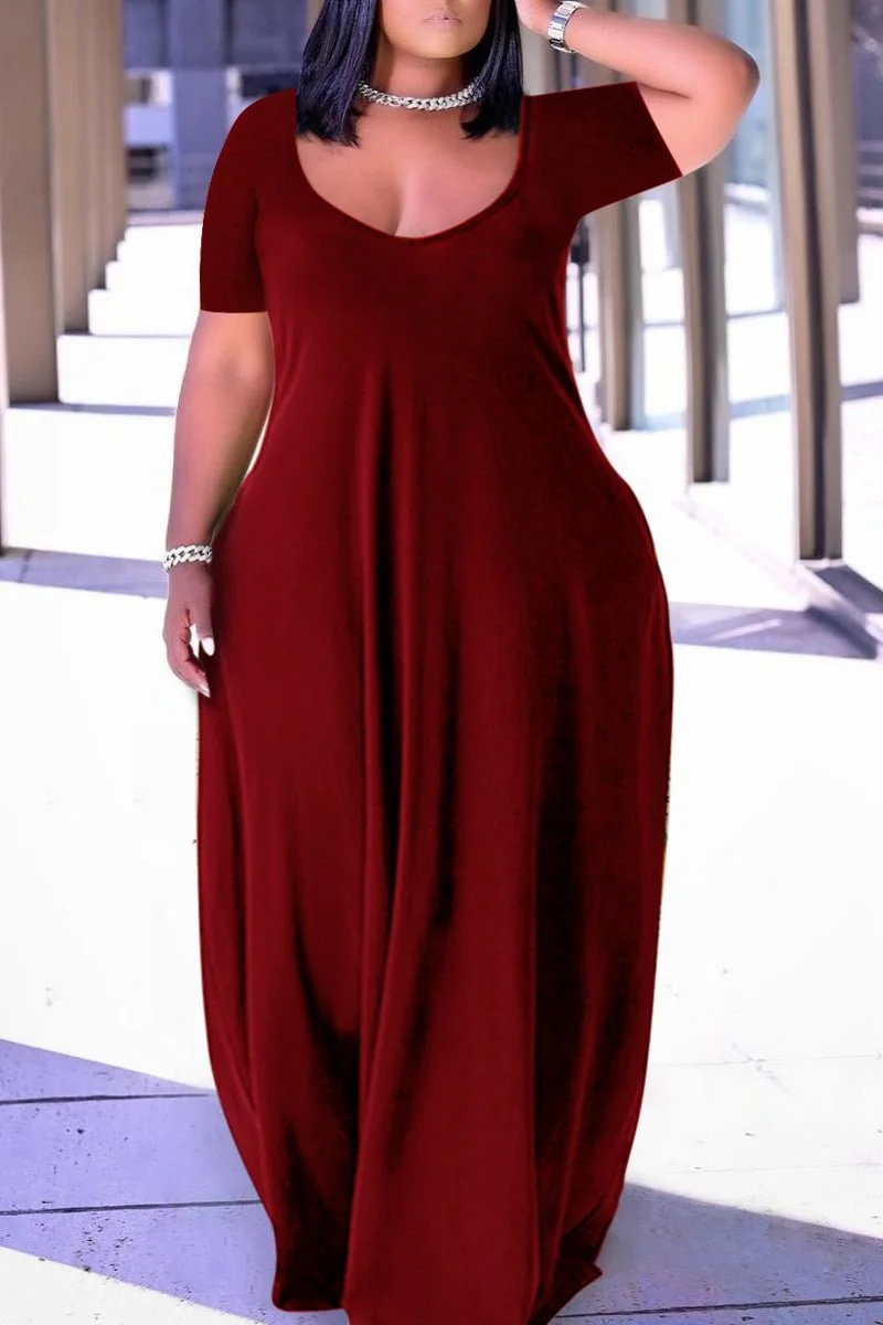 Plus Size Women Basic Dress Round Neck Short Sleeve Casual Loose Multicolor Simple Long Dress for Women Summer 2025 New Fashion
Plus Size Women Basic Dress Round Neck Short Sleeve Casual Loose Multicolor Simple Long Dress for Women Summer 2025 New Fashion