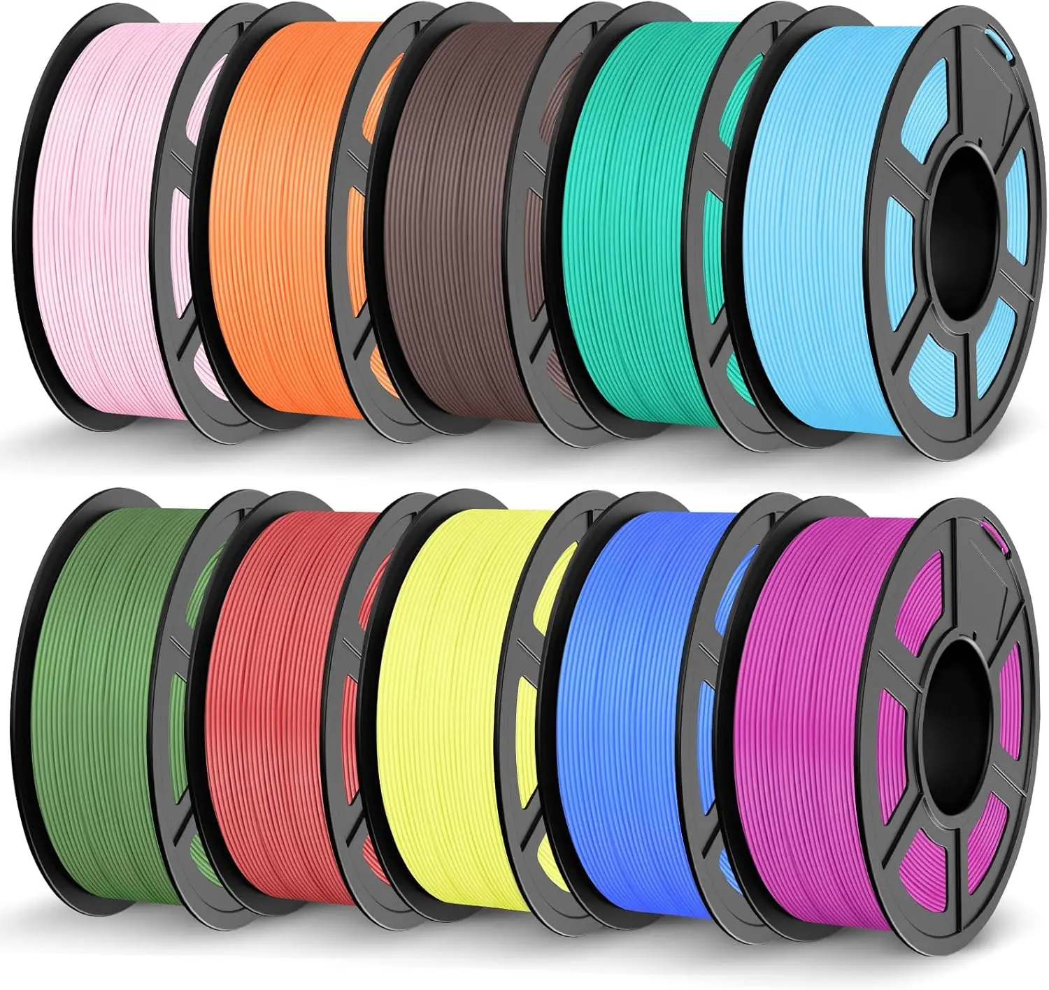 PLA 3D Printer Filament Bundle 1.75mm 11KG, 10 Pack 1.1kg Spool (Sky Blue,Chocolate,Sunny Orange,Sakura Pink,Lemon Yellow,Cherry
PLA 3D Printer Filament Bundle 1.75mm 11KG, 10 Pack 1.1kg Spool (Sky Blue,Chocolate,Sunny Orange,Sakura Pink,Lemon Yellow,Cherry