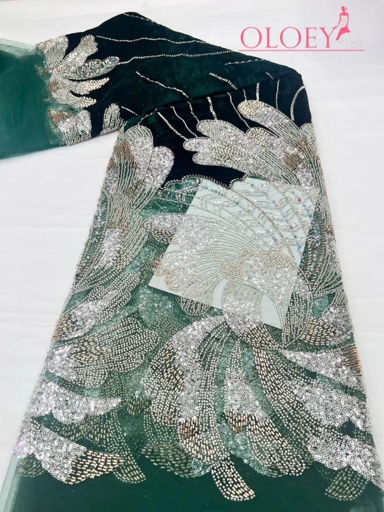 OLOEY Velvet Luxurious African Beaded Net Mesh Lace Fabric with Sequins French Tulle for Nigerian Wedding Party Dresses
OLOEY Velvet Luxurious African Beaded Net Mesh Lace Fabric with Sequins French Tulle for Nigerian Wedding Party Dresses