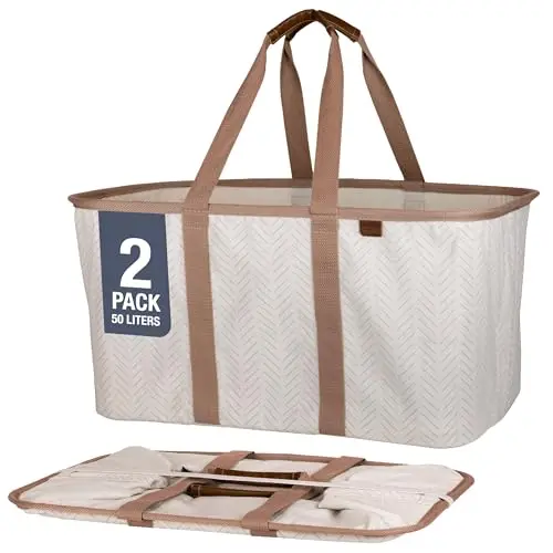 Сумка для белья CleverMade Collapsible Laundry Tote - LUXE Cream Herringbone, 2 шт., 50 л - Складной контейнер для хранения одежды и белья
Сумка для белья CleverMade Collapsible Laundry Tote - LUXE Cream Herringbone, 2 шт., 50 л - Складной контейнер для хранения одежды и белья