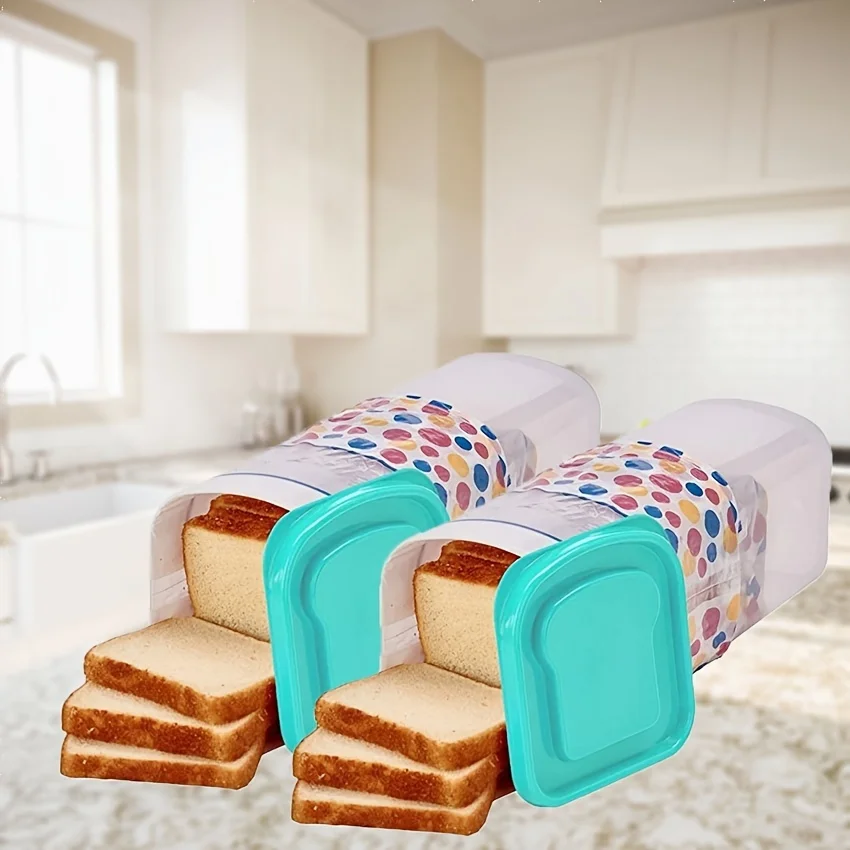 2-Piece Reusable Plastic Bread Boxes With Green Lids - Leakproof, Square Loaf Containers For Sliced Bread & Sandwiches
2-Piece Reusable Plastic Bread Boxes With Green Lids - Leakproof, Square Loaf Containers For Sliced Bread & Sandwiches
