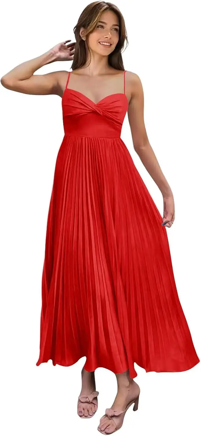 Satin Long Women's Bridesmaid Dress, A-line Pleated Thin Shoulder, Strap Elegant Formal Evening Dress, Cocktail Dress Ball Dress
Satin Long Women's Bridesmaid Dress, A-line Pleated Thin Shoulder, Strap Elegant Formal Evening Dress, Cocktail Dress Ball Dress