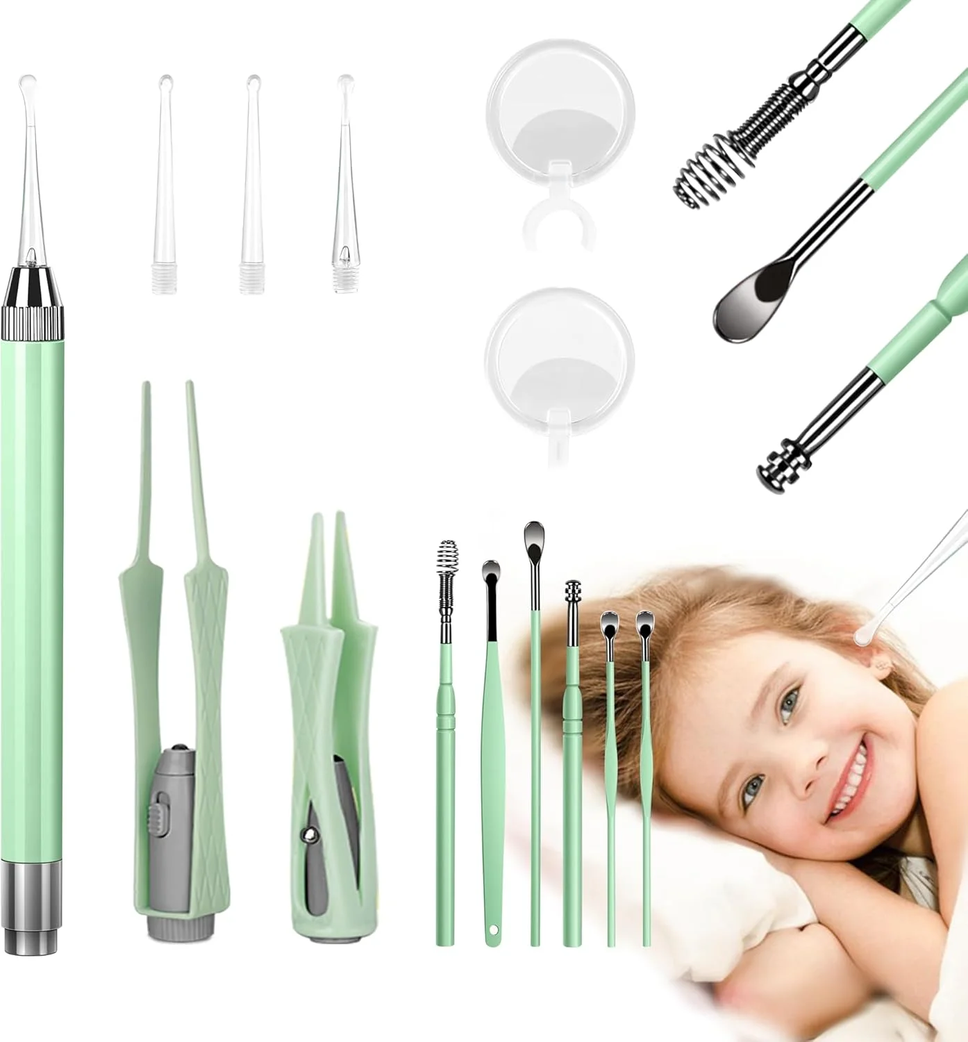 15-Piece LED Ear Cleaning Kit with Light for Kids and Adults, Safe Wax Removal Tools
15-Piece LED Ear Cleaning Kit with Light for Kids and Adults, Safe Wax Removal Tools