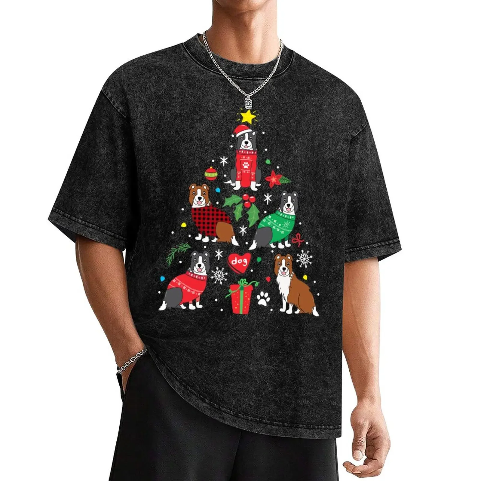 Border Collie Christmas Ornament Tree T-Shirt boys whites shirts graphic man clothes summer top outfits for men
Border Collie Christmas Ornament Tree T-Shirt boys whites shirts graphic man clothes summer top outfits for men