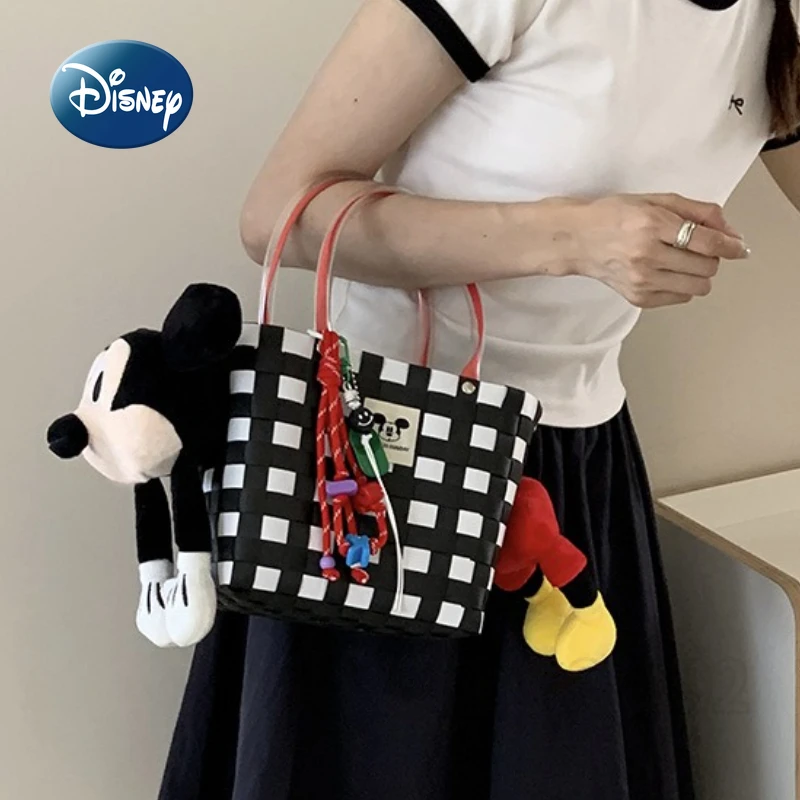 Disney Mickey New Woven Handbag Cartoon Cute Women's Doll Handbag Large Capacity Fashion Storage Leisure Woven Beach Bag
Disney Mickey New Woven Handbag Cartoon Cute Women's Doll Handbag Large Capacity Fashion Storage Leisure Woven Beach Bag