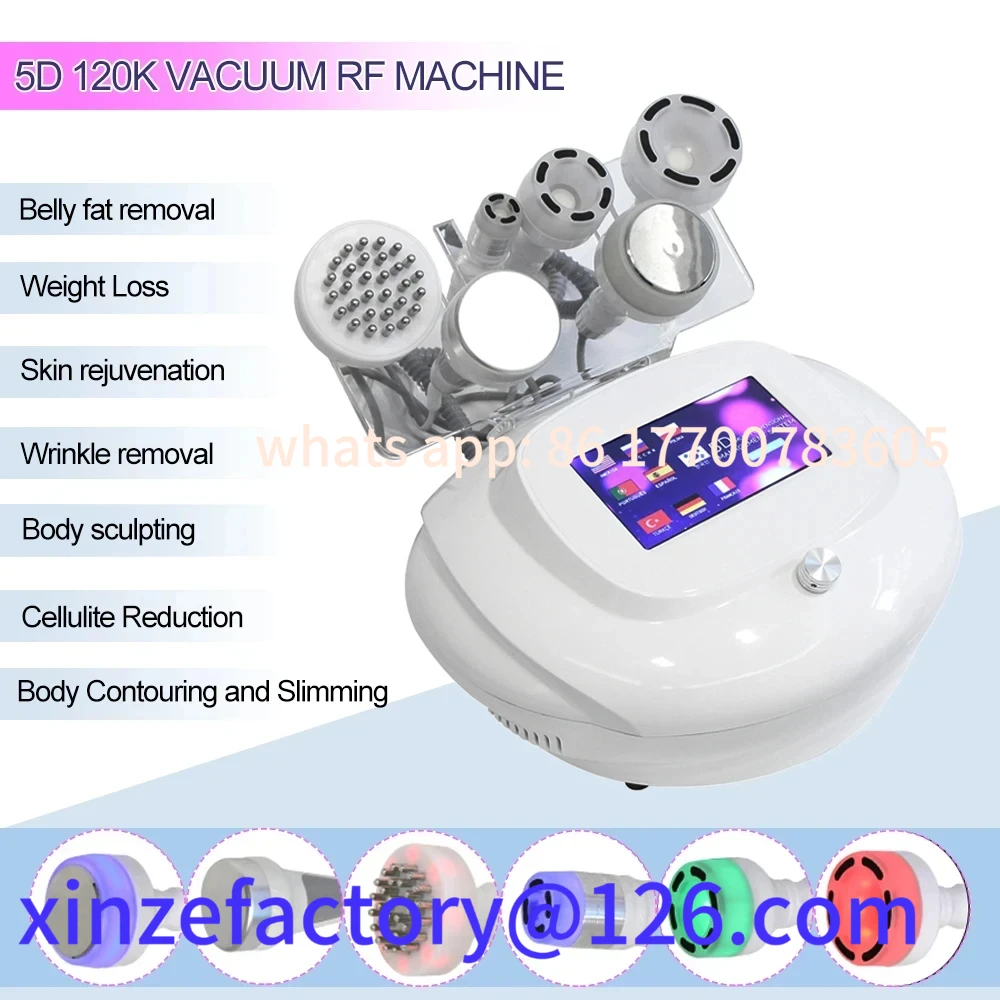 Customizable Newest 5D 120K Vacuum RF Slimming Machine 6 in 1 Ultrasonic Cavitation Anti Cellulite Body
Customizable Newest 5D 120K Vacuum RF Slimming Machine 6 in 1 Ultrasonic Cavitation Anti Cellulite Body