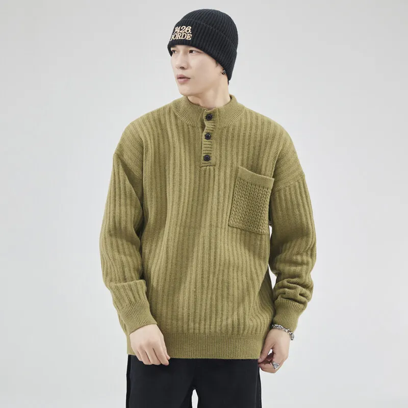 Solid Color Stripe Sweater Men's Brand Loose Casual Plus Size Streetwear Vintage Fashion Pullover Knitted Sweater Jumper Clothes
Solid Color Stripe Sweater Men's Brand Loose Casual Plus Size Streetwear Vintage Fashion Pullover Knitted Sweater Jumper Clothes