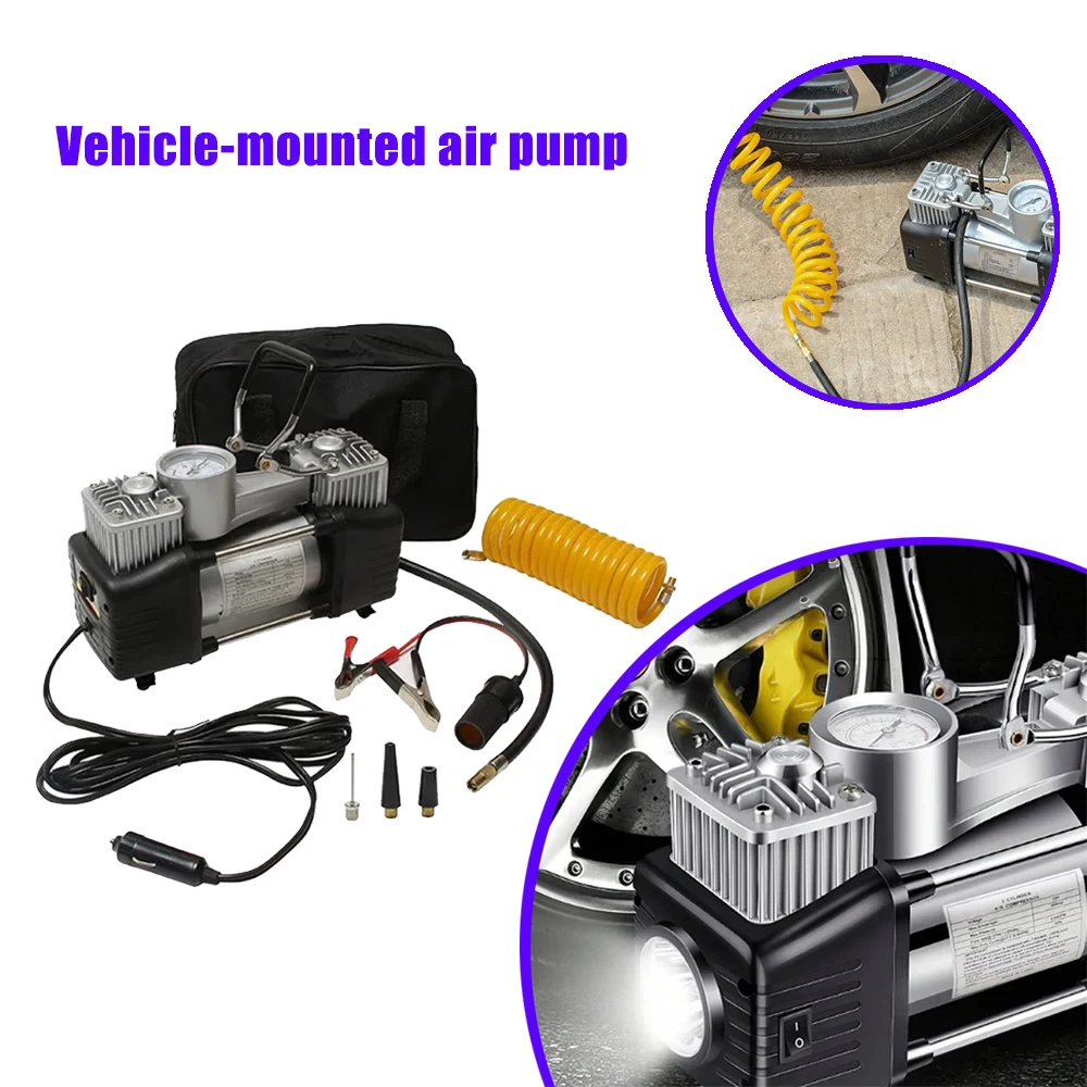 Metal Dual Chamber Air Pump 12V 500PSI with LED Light 70L min Easy to Use Portable Lightweight Car Tire Swimming Ring Air Bed
Metal Dual Chamber Air Pump 12V 500PSI with LED Light 70L min Easy to Use Portable Lightweight Car Tire Swimming Ring Air Bed