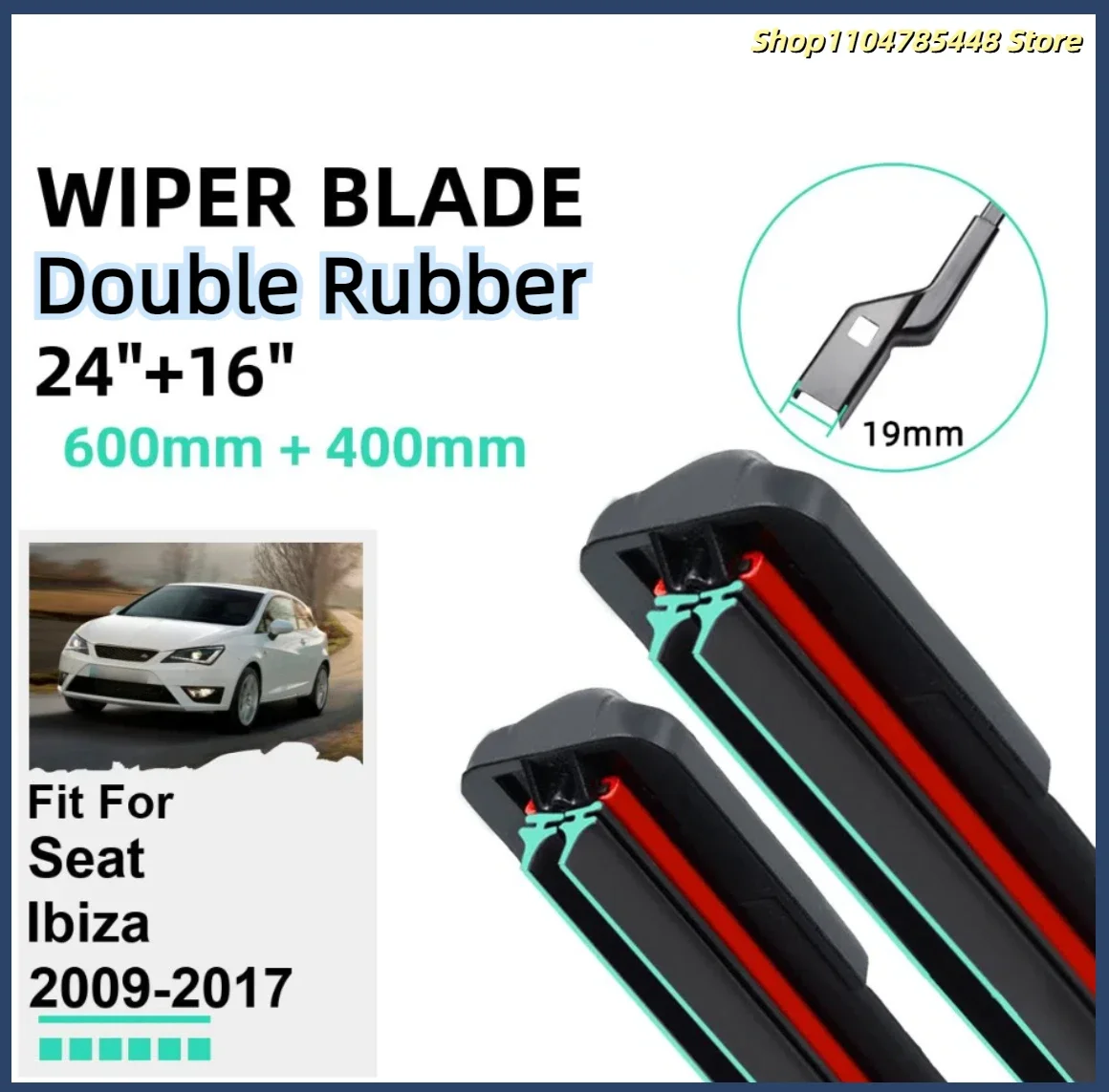 Double Rubber Car Wiper Blades for Seat Ibiza 2009-2017 Front Windscreen Windshield Rubber Car Accessories 2014 2015 2016 2017
Double Rubber Car Wiper Blades for Seat Ibiza 2009-2017 Front Windscreen Windshield Rubber Car Accessories 2014 2015 2016 2017
