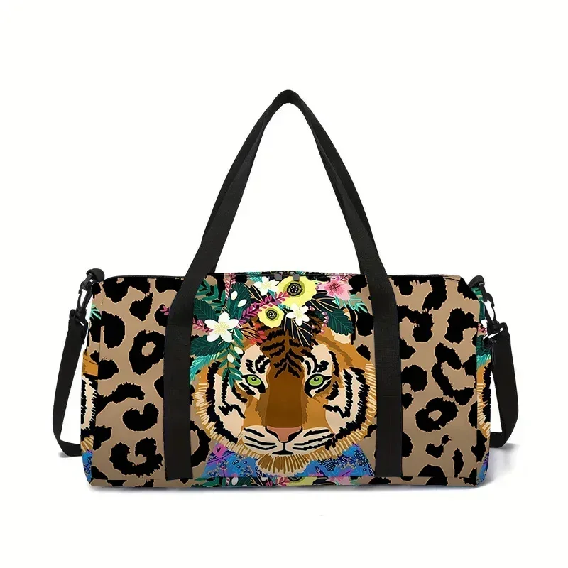 Tiger Leopard Print Travel Bag, Business Portable Fashion Messenger Bag, Handheld Storage Tote, Luggage Duffle Bag for Sports
Tiger Leopard Print Travel Bag, Business Portable Fashion Messenger Bag, Handheld Storage Tote, Luggage Duffle Bag for Sports