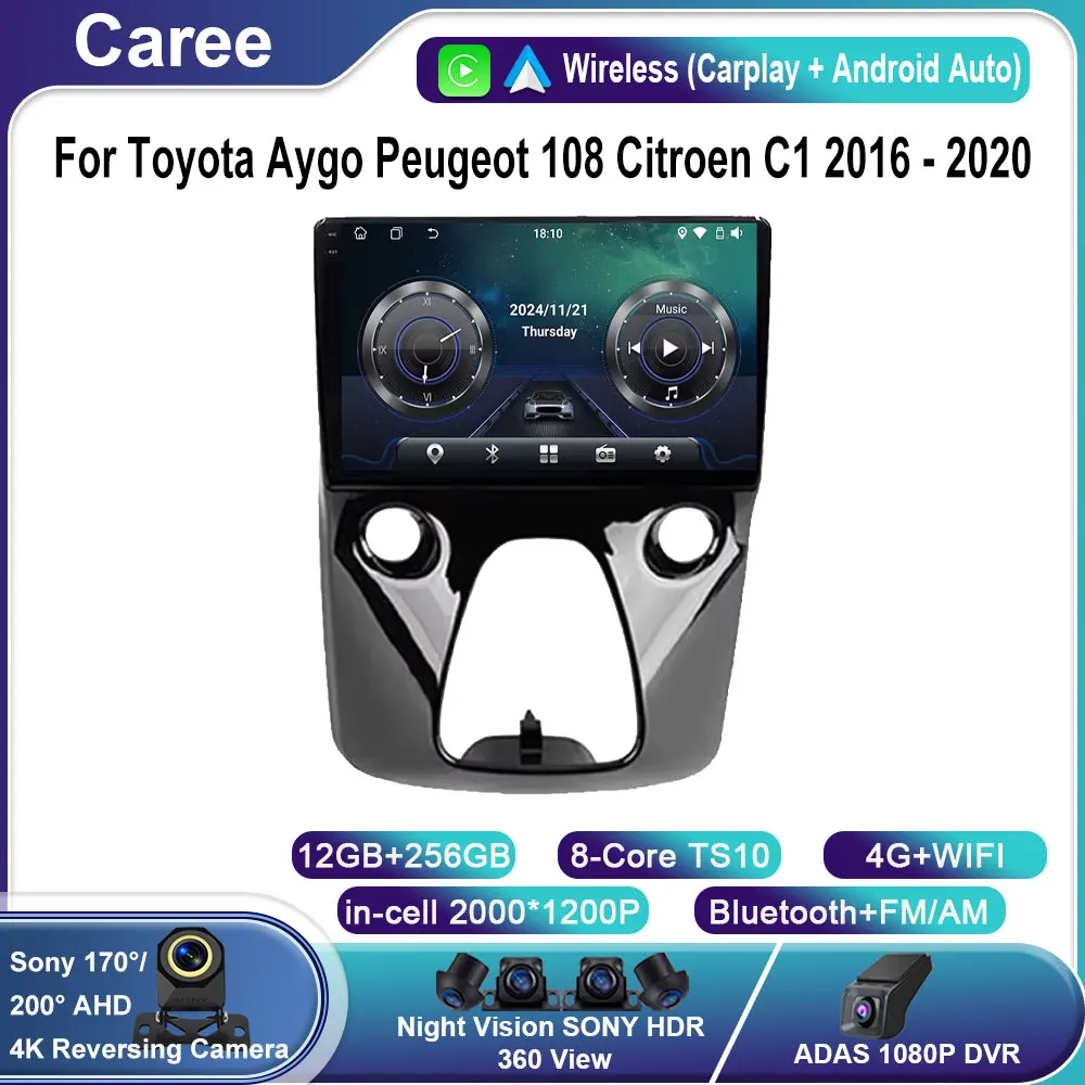 Android 15 Car Radio For Toyota Aygo Peugeot 108 Citroen C1 2016 - 2020 Auto Multimedia Player Stereo 4G WIFI Carplay 360 Camera
Android 15 Car Radio For Toyota Aygo Peugeot 108 Citroen C1 2016 - 2020 Auto Multimedia Player Stereo 4G WIFI Carplay 360 Camera