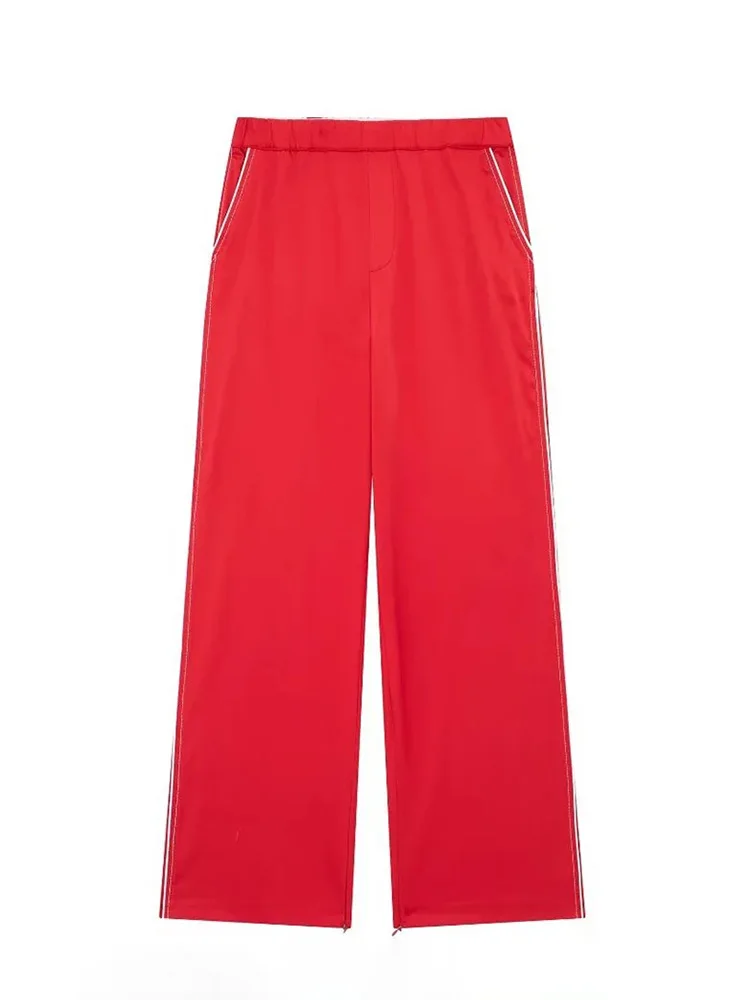 HH TRAF Female Vintage Loose Track Pants Spring Casual Fashion Pockets Elastic High Waist Trousers Women's Baggy Pants Y2K
HH TRAF Female Vintage Loose Track Pants Spring Casual Fashion Pockets Elastic High Waist Trousers Women's Baggy Pants Y2K