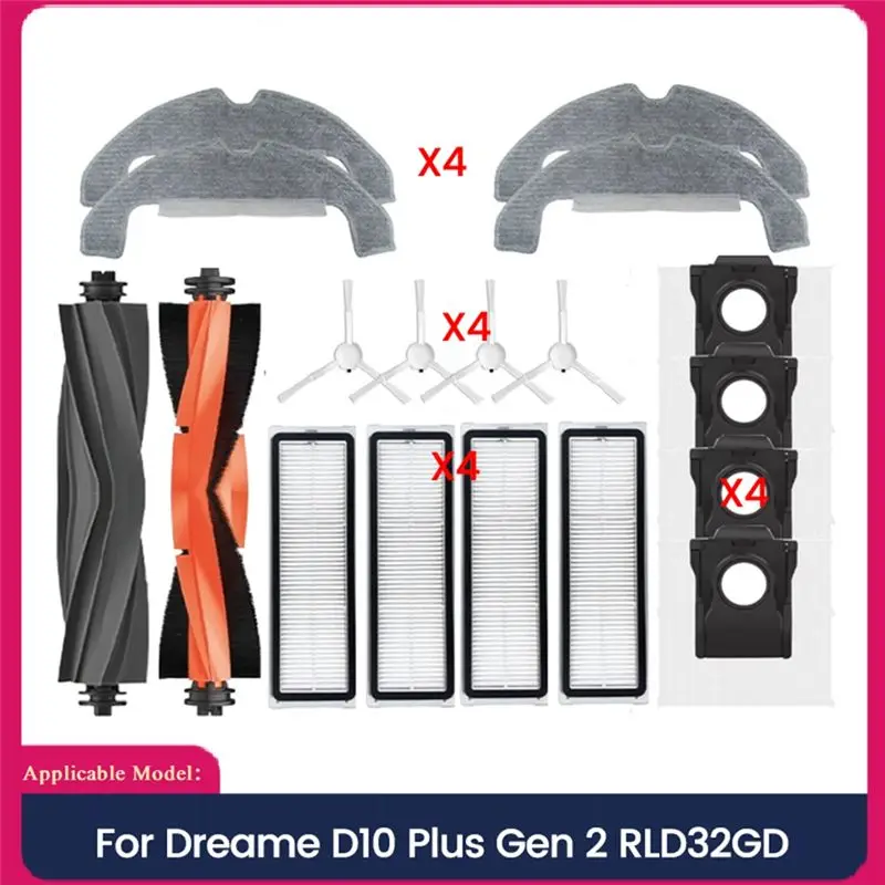 Запасные части A40Z для Dreame D10 Plus Gen 2/RLD32GD: насадка для пылесоса, основная и боковые щетки, фильтр, мешок для пыли, тряпка для влажной уборки
Запасные части A40Z для Dreame D10 Plus Gen 2/RLD32GD: насадка для пылесоса, основная и боковые щетки, фильтр, мешок для пыли, тряпка для влажной уборки