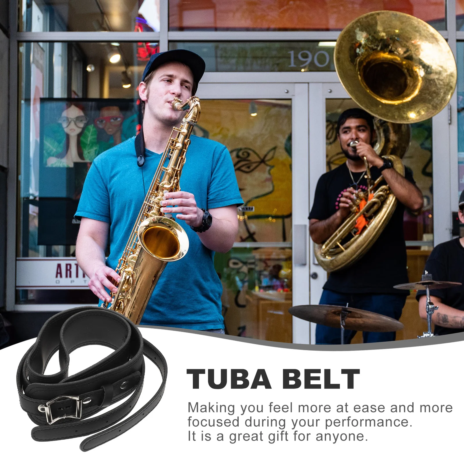 Ergonomic Tuba Strap Adjustable Belt for Trombone Tuba Players Comfortable Long Duration Performance Accessory