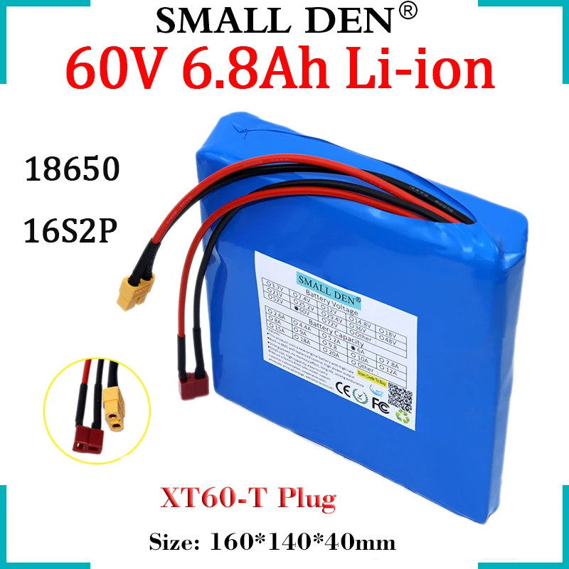 New 60V 6.8Ah Self Balance Scooter NCR 18650Lithium Battery Pack With BMS 16S2P 408WH Rechargeable Cells For E-unicycle E-Bike
New 60V 6.8Ah Self Balance Scooter NCR 18650Lithium Battery Pack With BMS 16S2P 408WH Rechargeable Cells For E-unicycle E-Bike