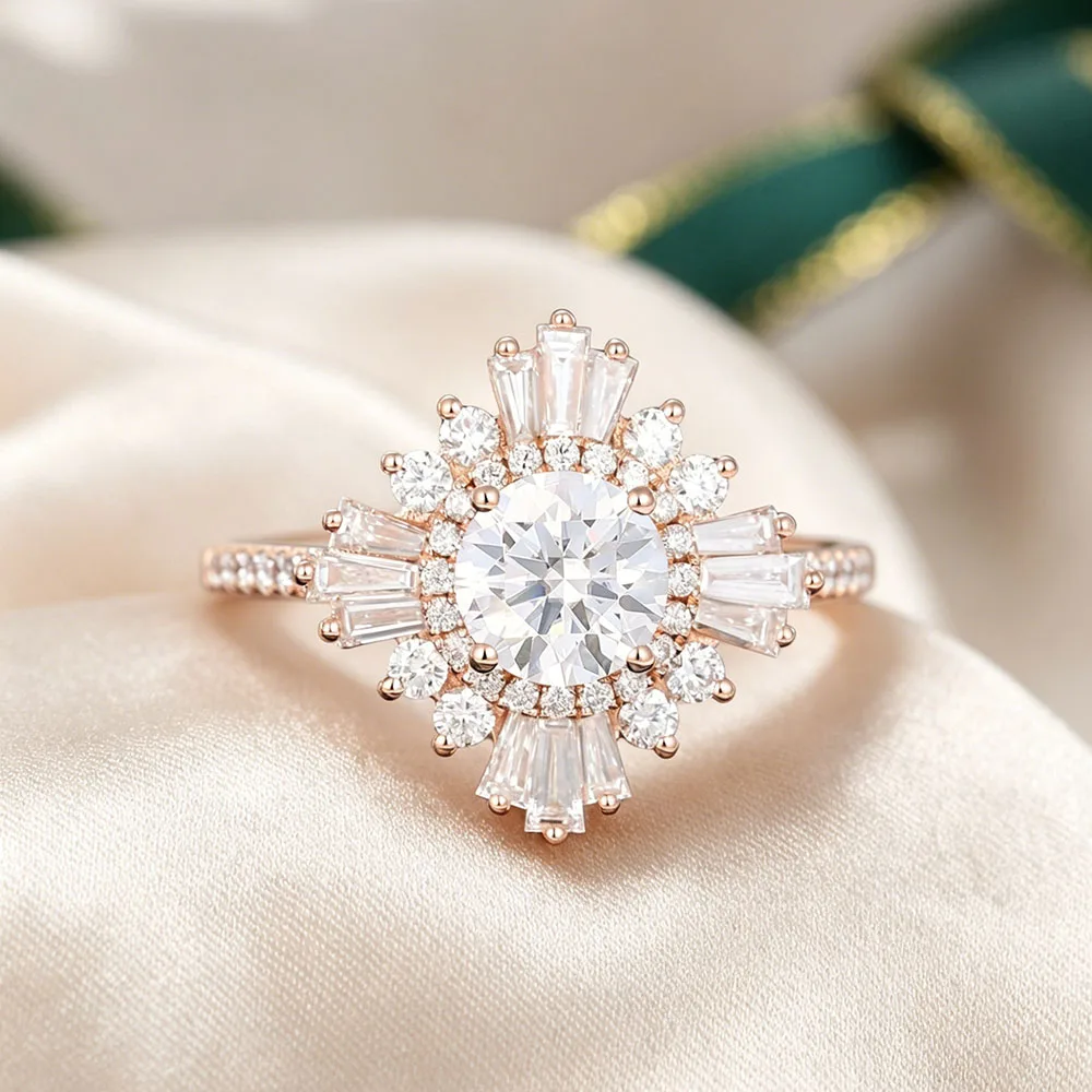CxsJeremy 1ct Round Moissanite Engagement Ring 14K Rose Gold Halo Vintage Wedding Band for Women Sparkling Bridal Jewelry Gift
CxsJeremy 1ct Round Moissanite Engagement Ring 14K Rose Gold Halo Vintage Wedding Band for Women Sparkling Bridal Jewelry Gift
