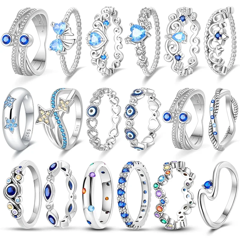 New 925 Sterling Silver Blue Diamond Eyes Ring Original Design Zircon Finger Rings for Women High Quality Wedding Jewelry Gift
New 925 Sterling Silver Blue Diamond Eyes Ring Original Design Zircon Finger Rings for Women High Quality Wedding Jewelry Gift