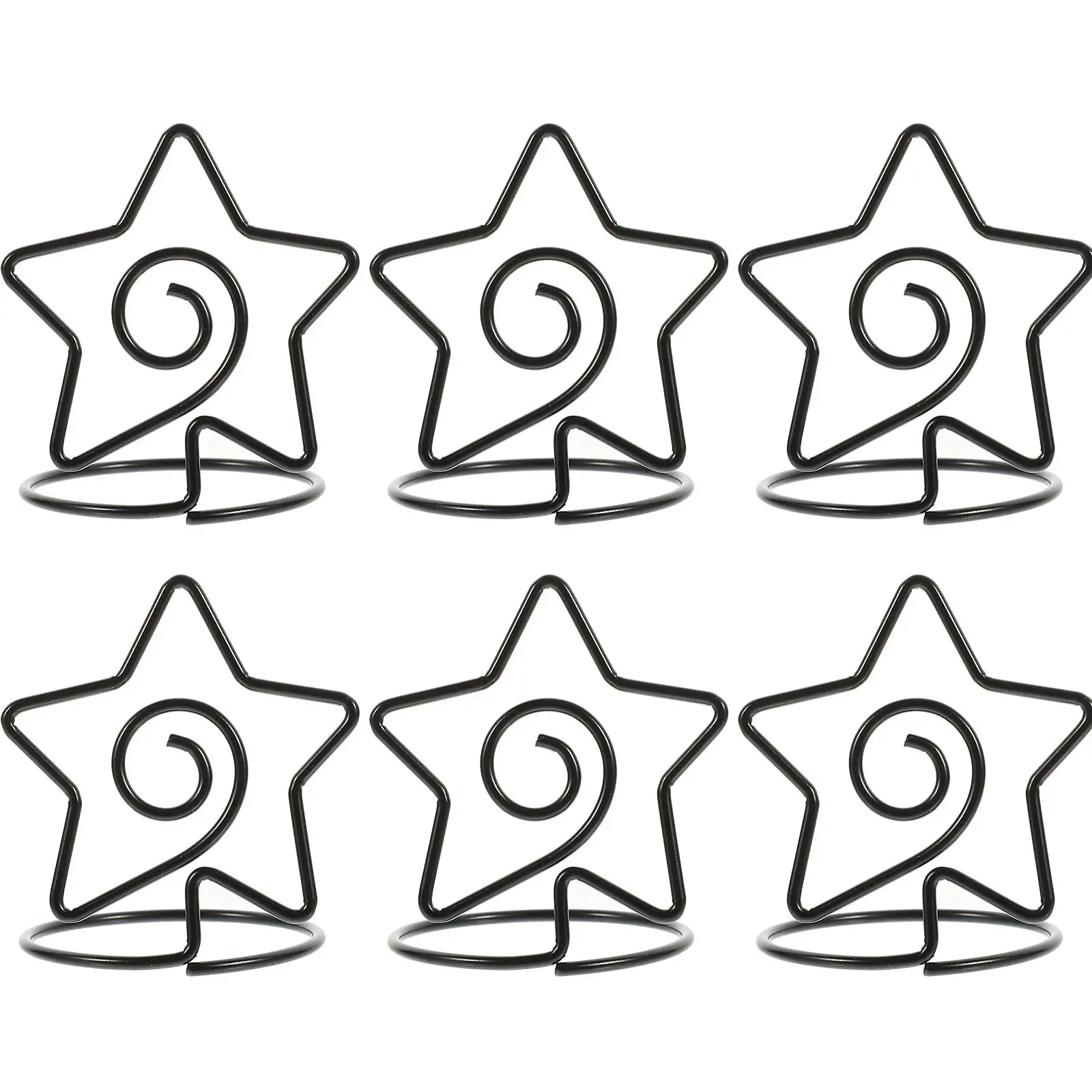6 Pcs Desktop Stand Pentagram Note Holder Photo Card Picture Holders Display Name Stands for Table Number Black
6 Pcs Desktop Stand Pentagram Note Holder Photo Card Picture Holders Display Name Stands for Table Number Black