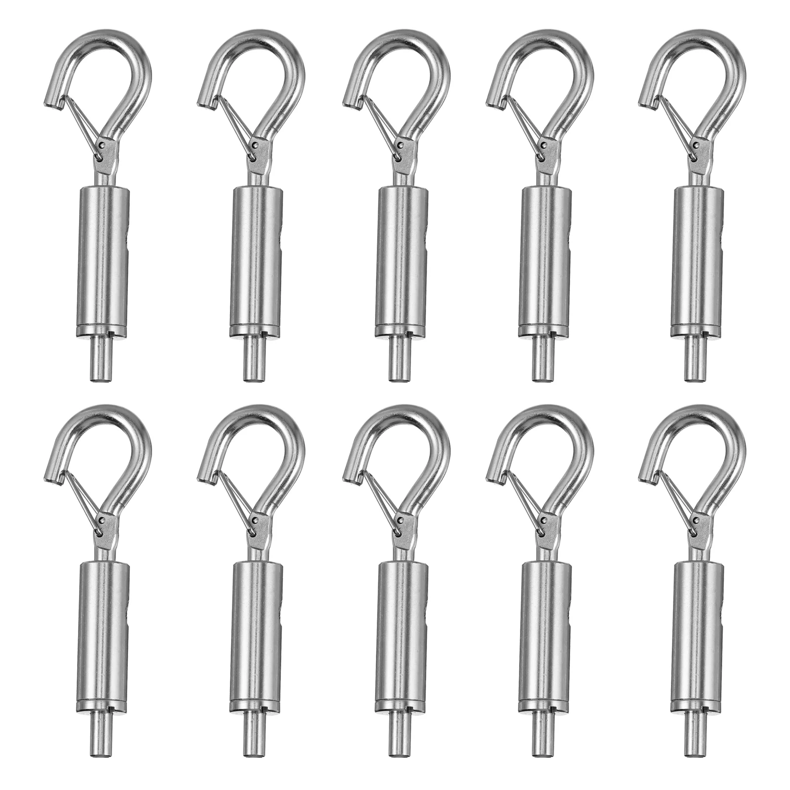 10 Pcs Coat Hanger Spring Buckle Adjustment Hook Bank Grade Cable Prop Silver Stainless Steel Clasp
10 Pcs Coat Hanger Spring Buckle Adjustment Hook Bank Grade Cable Prop Silver Stainless Steel Clasp