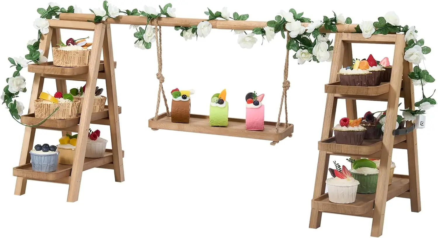 Cupcake Stand for 3 tier, Wooden Cupcake Stand for Cake Snack Fruit Chips Bread, Table Display Set with Removable Trays
Cupcake Stand for 3 tier, Wooden Cupcake Stand for Cake Snack Fruit Chips Bread, Table Display Set with Removable Trays