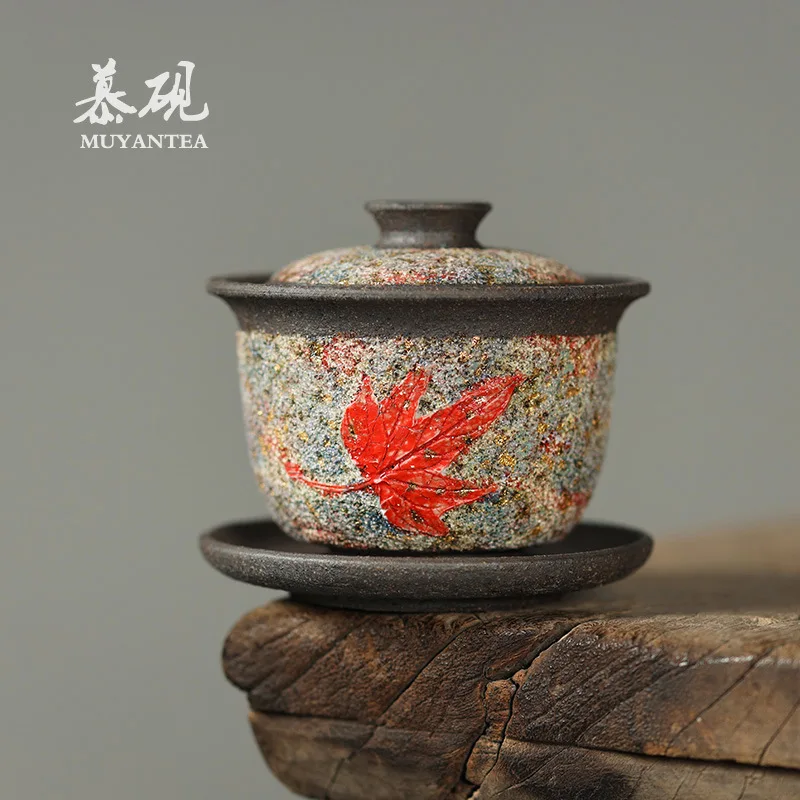 Mu Yan Wood-Fired Gaiwan Cup, Gao Yue Handmade Old Rock Clay Gaiwan, Single High-End Handcrafted Kung Fu Tea Bowl
Mu Yan Wood-Fired Gaiwan Cup, Gao Yue Handmade Old Rock Clay Gaiwan, Single High-End Handcrafted Kung Fu Tea Bowl