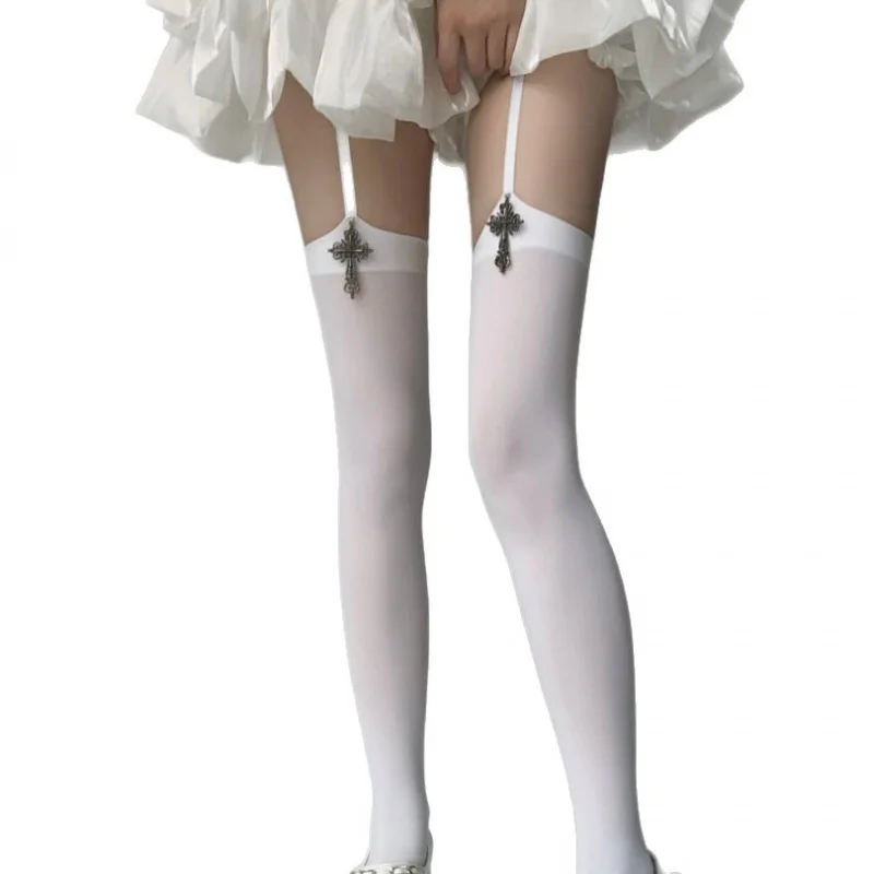 Large Anime Cross Sexy Strap One-piece Over-the-knee SocksLolitaVelvet Black and White Solid Color Girl's Long Stockings
Large Anime Cross Sexy Strap One-piece Over-the-knee SocksLolitaVelvet Black and White Solid Color Girl's Long Stockings