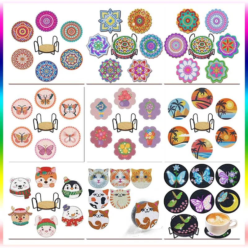 GATYZTORY 6/8/10/Set Diy Animals And Mandala Flowers Diamond Painting Coaster Circle-Shaped Drill Cup Cushion With Holder Gifts
GATYZTORY 6/8/10/Set Diy Animals And Mandala Flowers Diamond Painting Coaster Circle-Shaped Drill Cup Cushion With Holder Gifts
