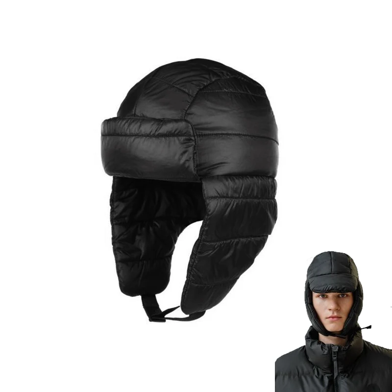 Winter warm white duck down cap short edge waterproof windproof nylon fabric pilot earmuff cap
Winter warm white duck down cap short edge waterproof windproof nylon fabric pilot earmuff cap