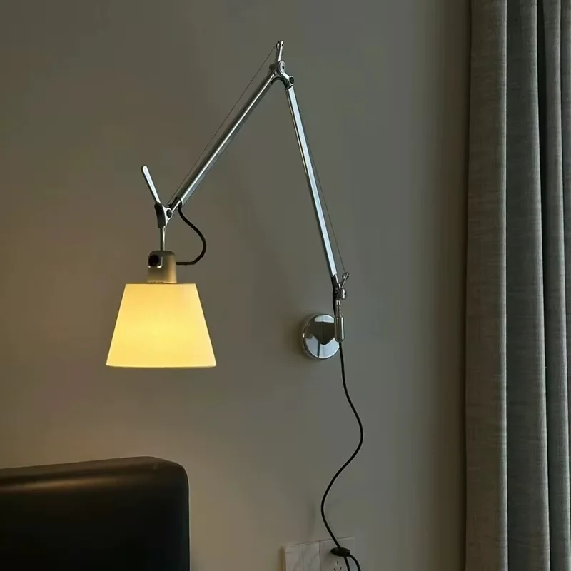 Danish design wall lamp Cloth Lampshade Swing Arm Wall Light Nordic minimalist lamp Bedroom Silver E27 Bedside Lamp
Danish design wall lamp Cloth Lampshade Swing Arm Wall Light Nordic minimalist lamp Bedroom Silver E27 Bedside Lamp