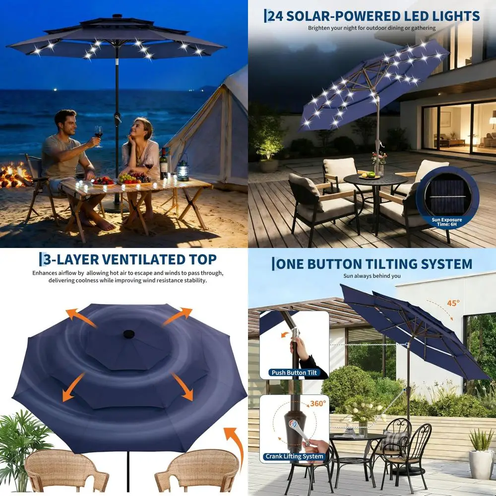 Зонт для патио 9 или 10 футов с LED-подсветкой, 3-уровневая конструкция, легкое подъемное устройство с рукояткой, 8 спиц, защита от УФ-излучения
Зонт для патио 9 или 10 футов с LED-подсветкой, 3-уровневая конструкция, легкое подъемное устройство с рукояткой, 8 спиц, защита от УФ-излучения