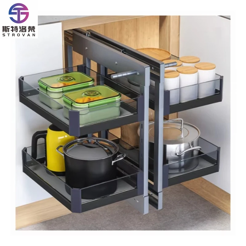 Kitchen Universal Magic Corner for Kitchen Cabinet Blind Corner Swing Tray Pull Out Cabinet Magic Corner Glass Grey Basket
Kitchen Universal Magic Corner for Kitchen Cabinet Blind Corner Swing Tray Pull Out Cabinet Magic Corner Glass Grey Basket