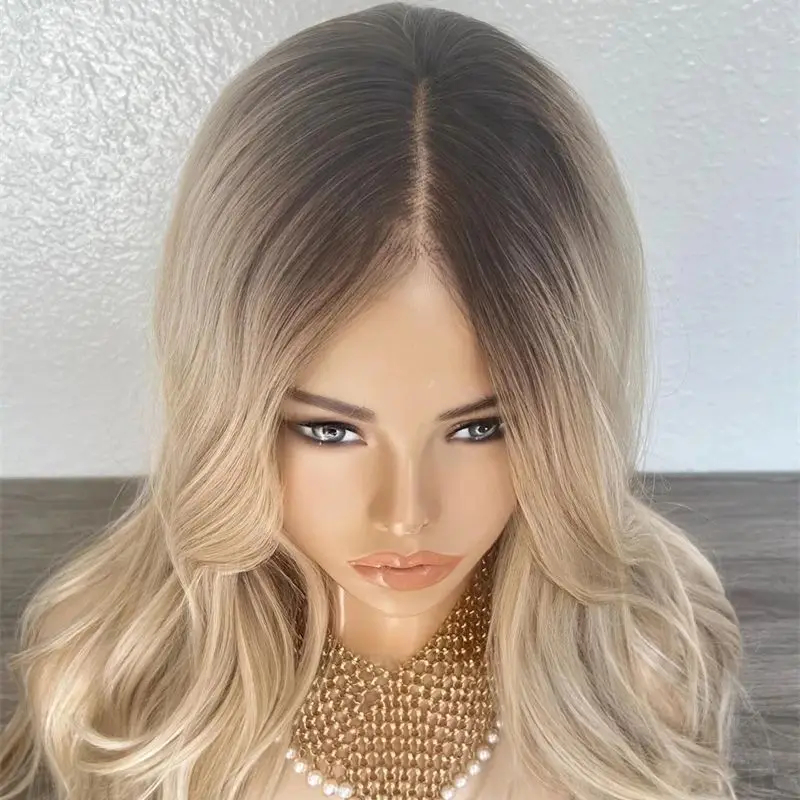 Glueless Prepkucked Hairline Ombre Ash Blonde Synthetic HD Lace Front Wig Like Jewish Wig 13x4 Free Part Wig Party Daily Wear
Glueless Prepkucked Hairline Ombre Ash Blonde Synthetic HD Lace Front Wig Like Jewish Wig 13x4 Free Part Wig Party Daily Wear