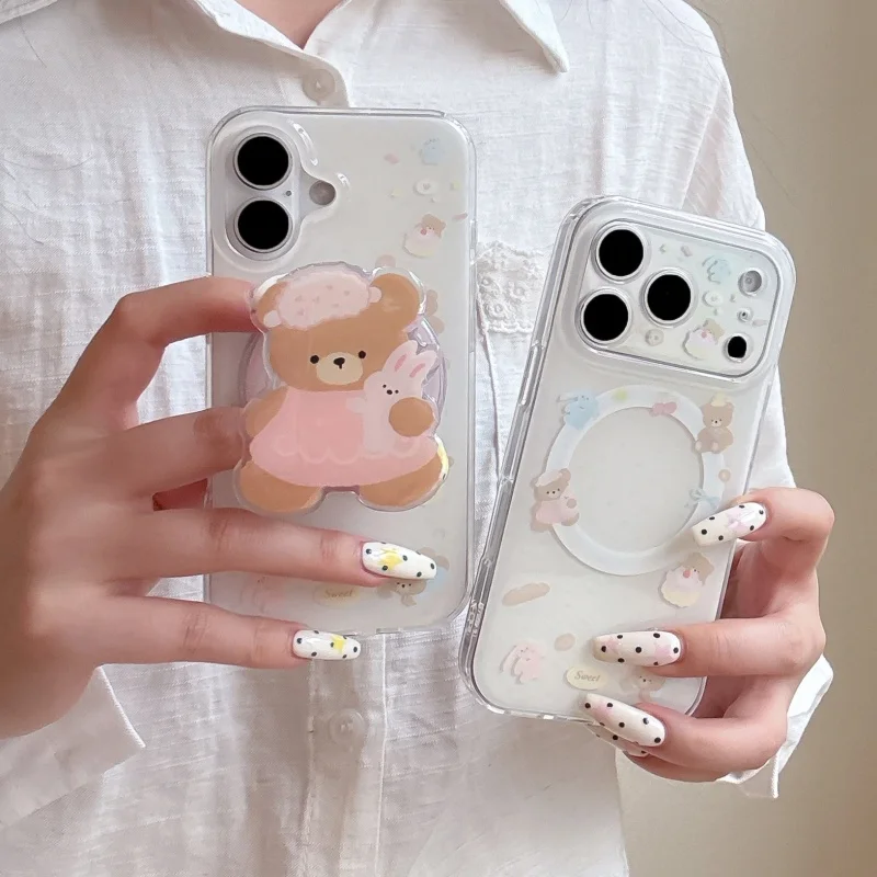 Fashion Cute Cartoon Bear Magnetic Phone Case For iPhone 17 Pro 16 15 Pro Max Protective Cover with Holder For Magsafe Cases Fun
Fashion Cute Cartoon Bear Magnetic Phone Case For iPhone 17 Pro 16 15 Pro Max Protective Cover with Holder For Magsafe Cases Fun