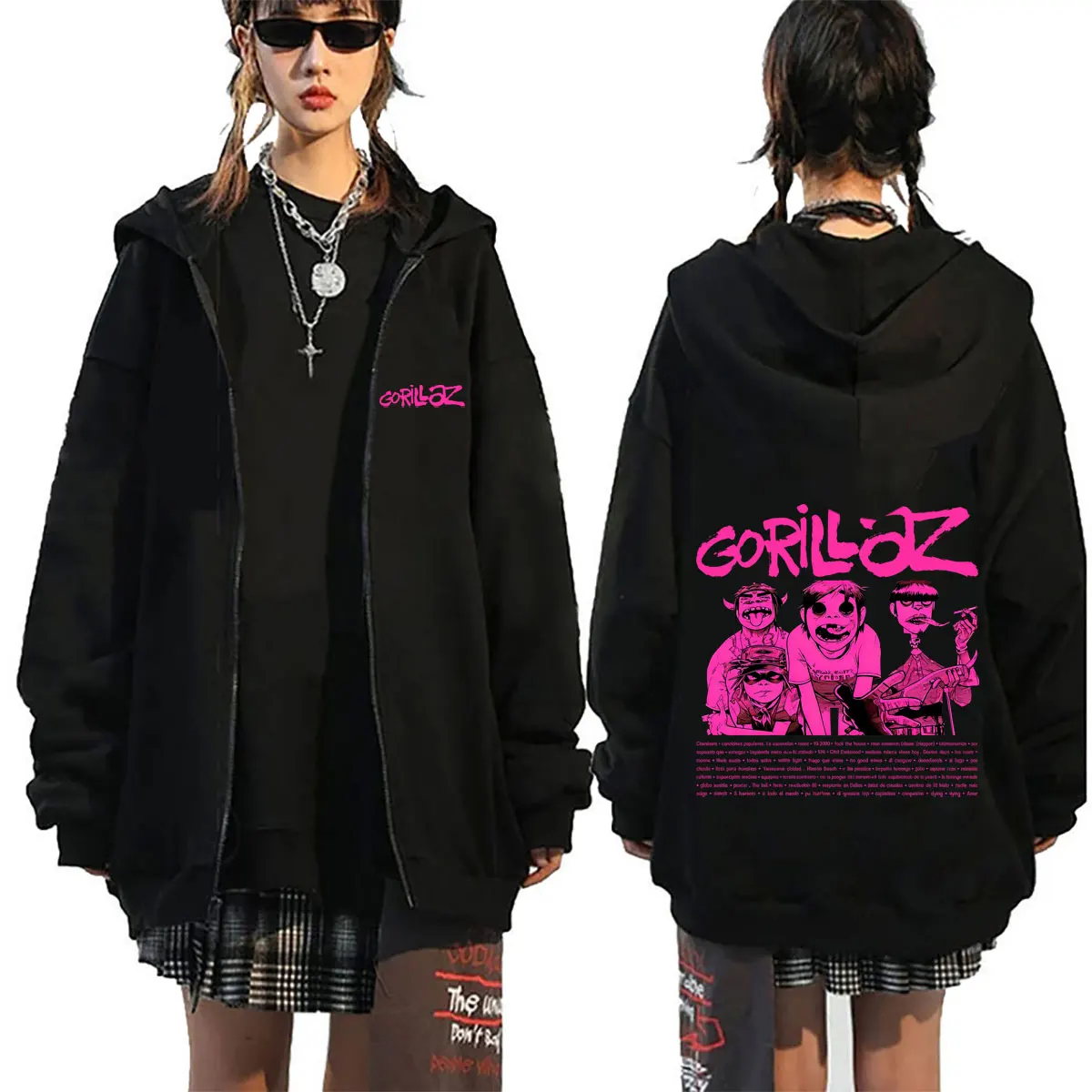 Rock Band Gorillaz Merch Zipper Hoodie Men Women Hip Hop Gothic Fashion Zip Up Jacket Men's Vintage Oversized Zip Up Sweatshirts
Rock Band Gorillaz Merch Zipper Hoodie Men Women Hip Hop Gothic Fashion Zip Up Jacket Men's Vintage Oversized Zip Up Sweatshirts