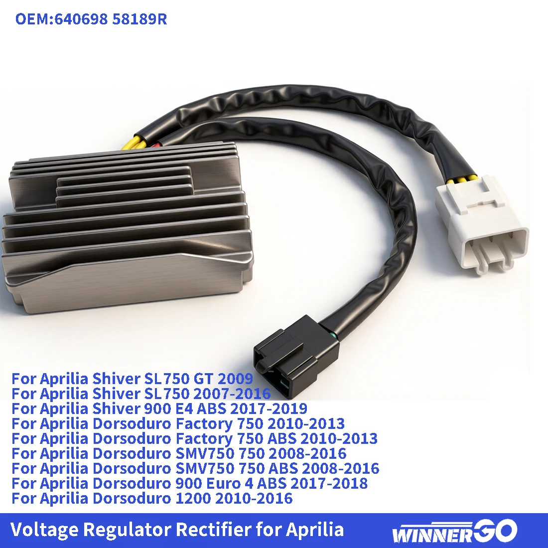 Motorcycle Rectifier Voltage Regulator For Aprilia Shiver SL750 900 Dorsoduro 900 1200 750 Factory 750 SMV750 640698 58189R
Motorcycle Rectifier Voltage Regulator For Aprilia Shiver SL750 900 Dorsoduro 900 1200 750 Factory 750 SMV750 640698 58189R