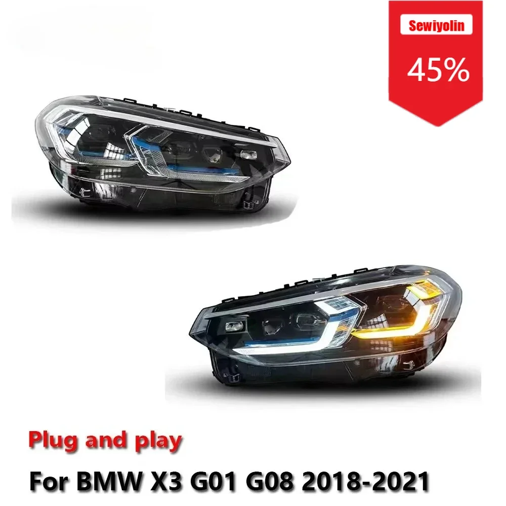 Sewiyolin Car Accessories Headlight led For BMW X3 G01 G08 2018-2021 Laser Auto DRL Fog Trailer lamps Turning Signal Voiture Plu
Sewiyolin Car Accessories Headlight led For BMW X3 G01 G08 2018-2021 Laser Auto DRL Fog Trailer lamps Turning Signal Voiture Plu