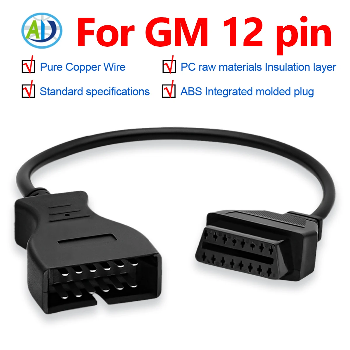 OBD Diagnostic Cable for GM 12 Pin to 16 Pin OBD2 Connector Adapter For GM Cars 1982-1995 Years OBDII Scanner Diagnostic Cable
OBD Diagnostic Cable for GM 12 Pin to 16 Pin OBD2 Connector Adapter For GM Cars 1982-1995 Years OBDII Scanner Diagnostic Cable