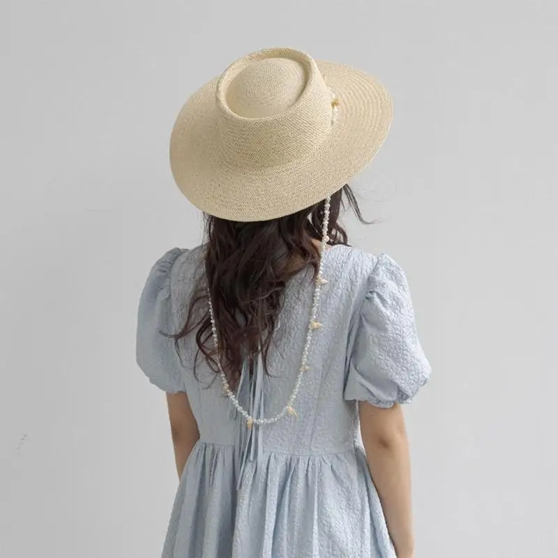 31BB Womens Straw Sun Hat 3in Wide Brim Beach Hats Beaded String Summer Hat for Vacations Photo Props Accessory
31BB Womens Straw Sun Hat 3in Wide Brim Beach Hats Beaded String Summer Hat for Vacations Photo Props Accessory