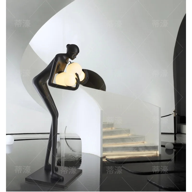 Nordic creative humanoid art sculpture floor lamp home exhibition hall window artwork large floor ornament
Nordic creative humanoid art sculpture floor lamp home exhibition hall window artwork large floor ornament