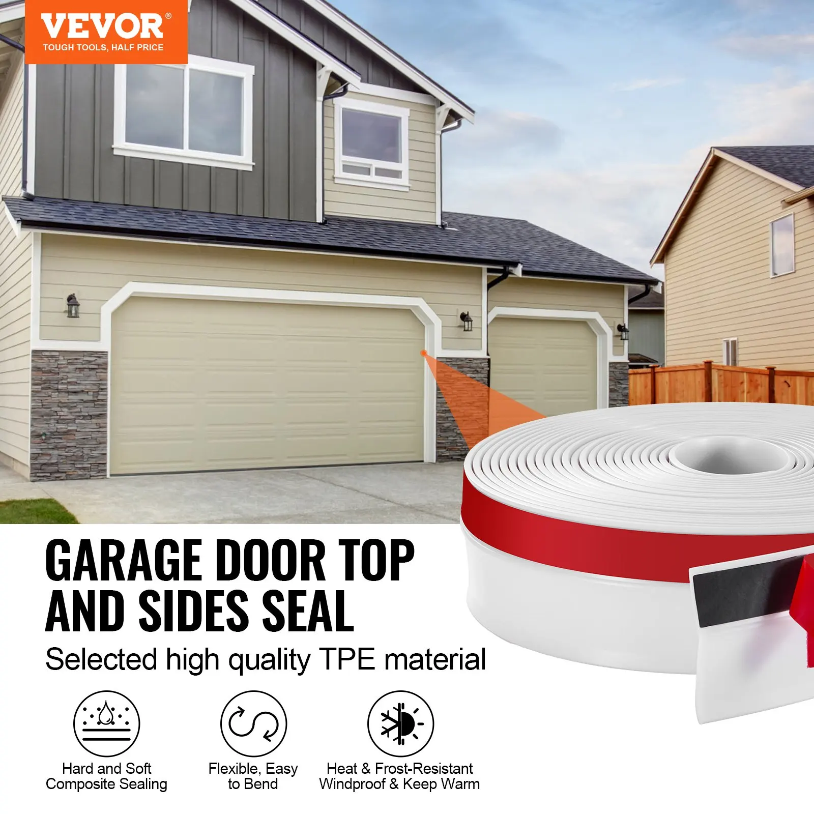 Garage Door Seal Top And Sides Seal Strip, 34 FT Universal Weather Stripping Replacement Soft And Hard Composite,
Garage Door Seal Top And Sides Seal Strip, 34 FT Universal Weather Stripping Replacement Soft And Hard Composite,