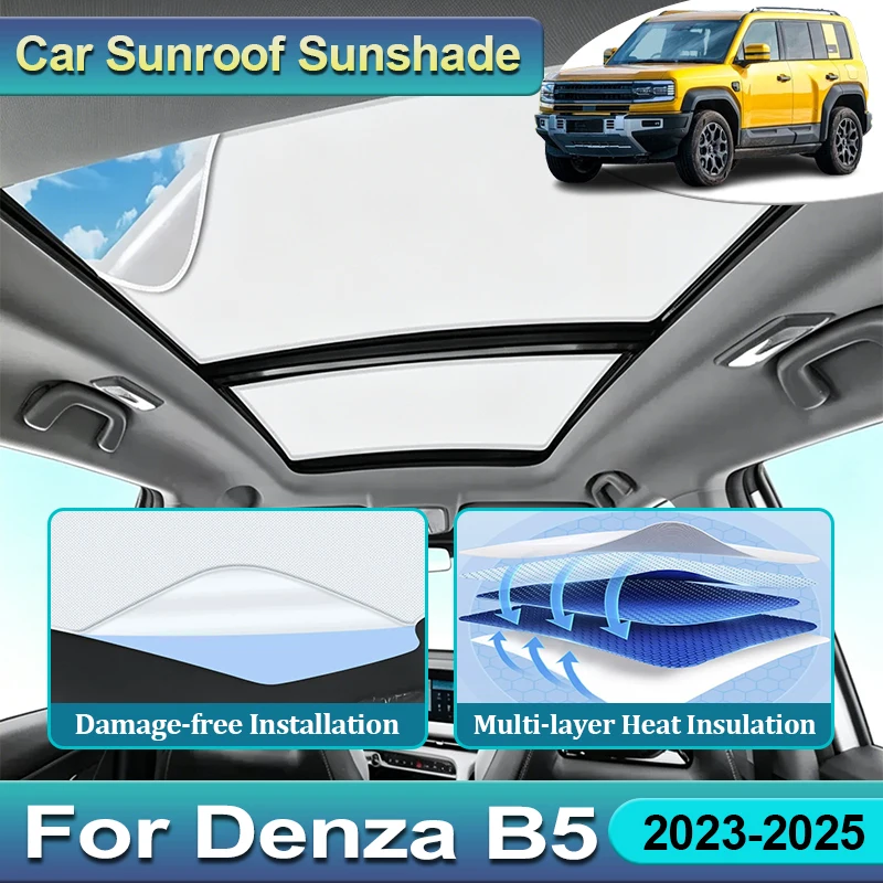 For Denza B5 Fangchengbao Bao Leopard 5 Accessorie 2023~2025 SFH Electrostatic Adsorption Sunroof Suede Sunshade Heat Insulating
For Denza B5 Fangchengbao Bao Leopard 5 Accessorie 2023~2025 SFH Electrostatic Adsorption Sunroof Suede Sunshade Heat Insulating