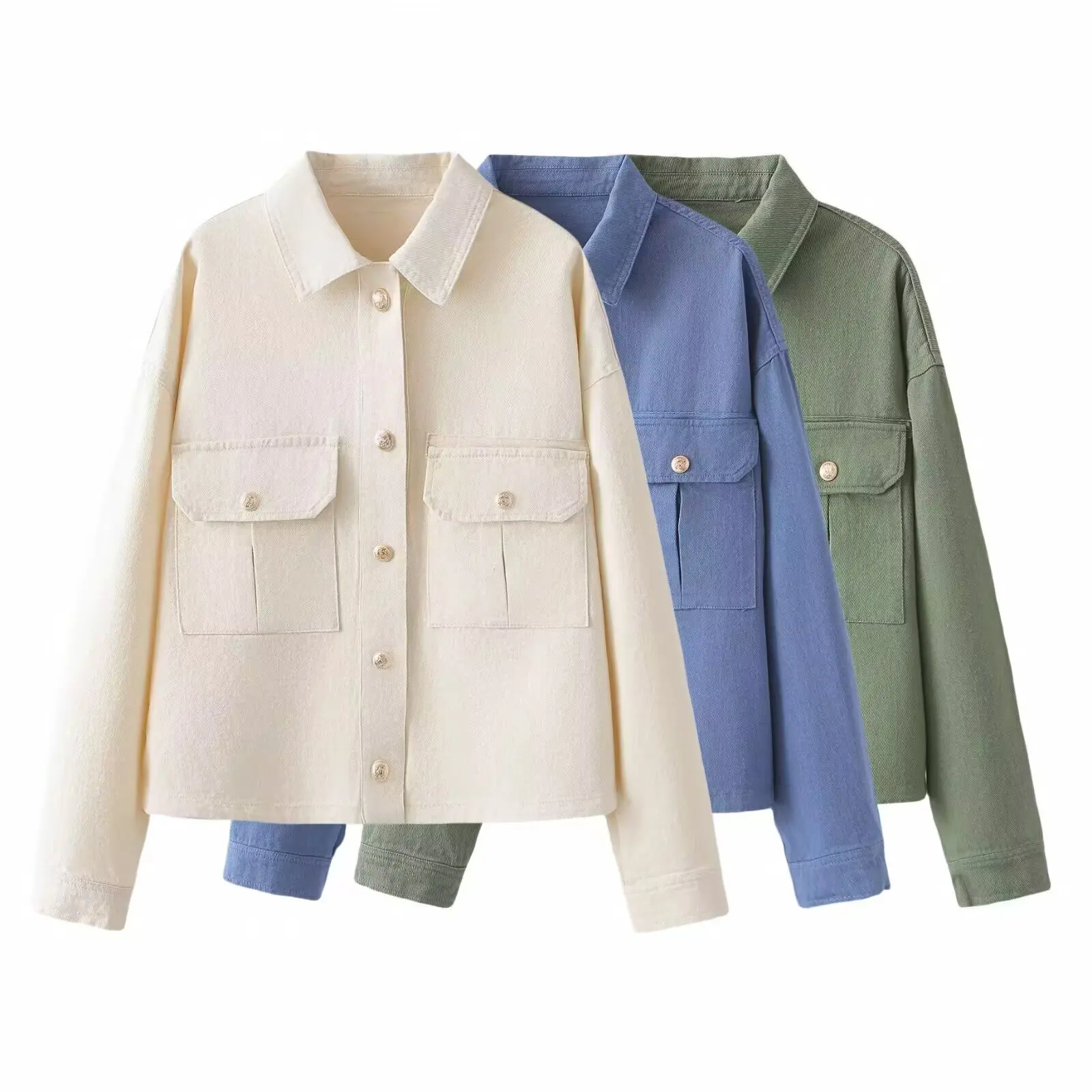 Taop&Za2025 Womens LongSleeved Collared ButtonFront Jacket with Dual Pockets Relaxed Fit for Outdoor or Casual Wear
Taop&Za2025 Womens LongSleeved Collared ButtonFront Jacket with Dual Pockets Relaxed Fit for Outdoor or Casual Wear