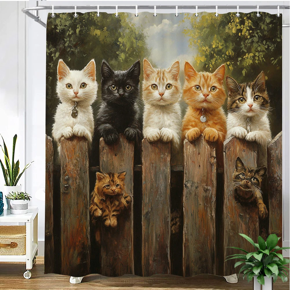 Rural pastoral style Shower Curtain Printed Bathroom Curtains Cute Cats Bathtub Curtain Polyester Fabric Home Decor Curtain
Rural pastoral style Shower Curtain Printed Bathroom Curtains Cute Cats Bathtub Curtain Polyester Fabric Home Decor Curtain