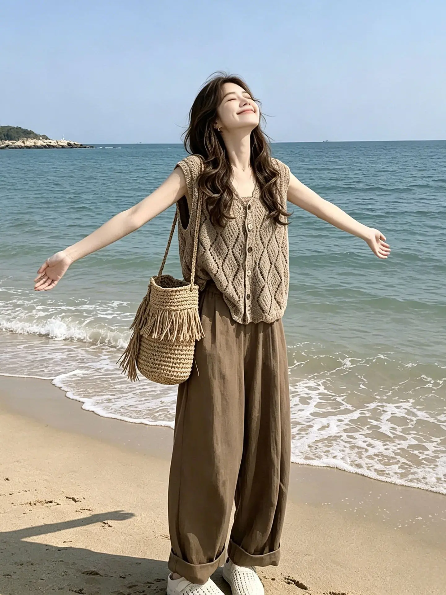 Summer Lazy Style Women's Three-Piece Set Breathable Tank Top High Waist Wide Leg Pants Loose Meat Covering Trendy Ensemble
Summer Lazy Style Women's Three-Piece Set Breathable Tank Top High Waist Wide Leg Pants Loose Meat Covering Trendy Ensemble