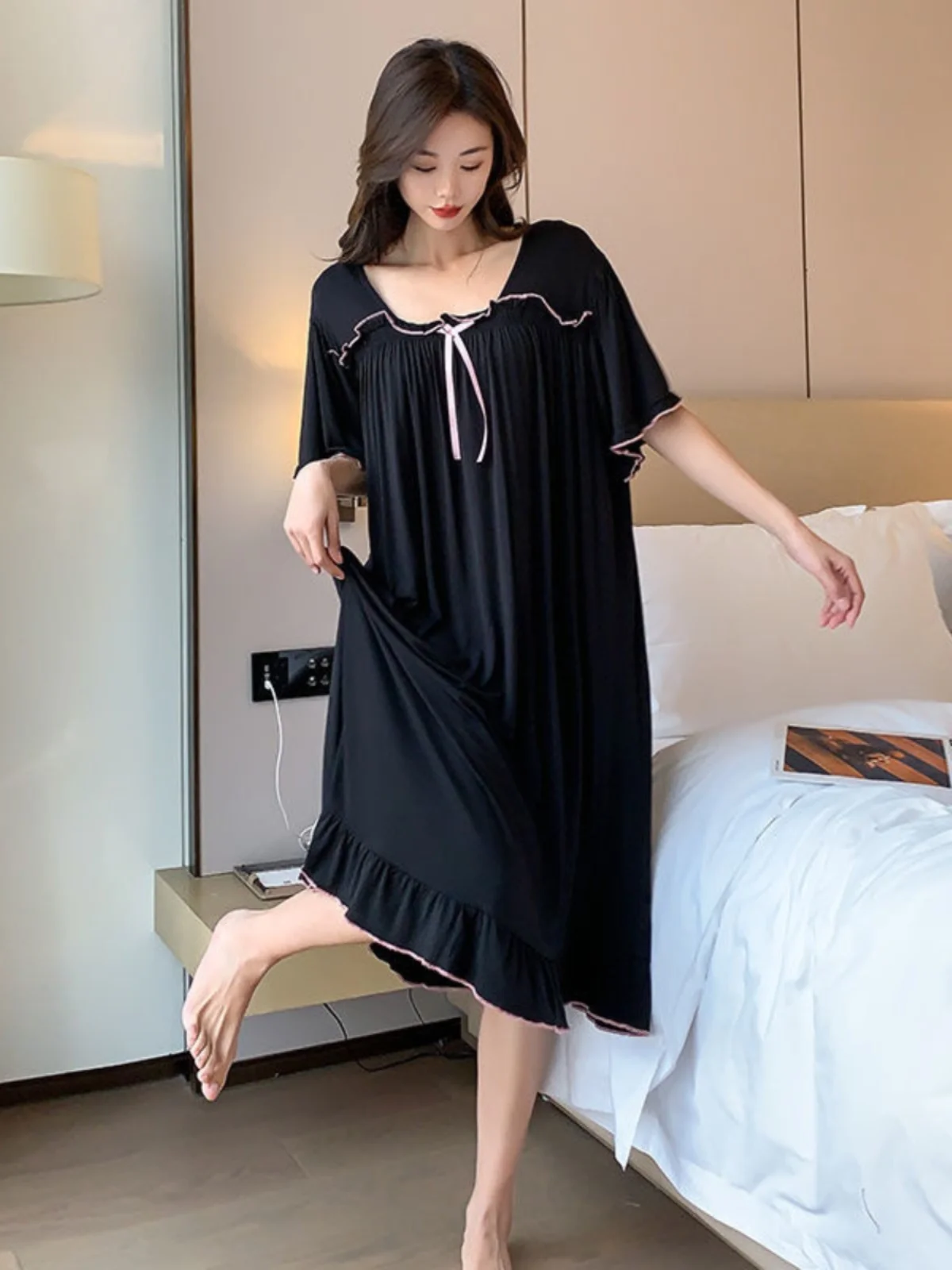 Sweet Pure Color ort Sve Long Sp Dr, женская свободная домашняя одежда больших размеров, летняя тонкая домашняя одежда
Sweet Pure Color ort Sve Long Sp Dr, женская свободная домашняя одежда больших размеров, летняя тонкая домашняя одежда