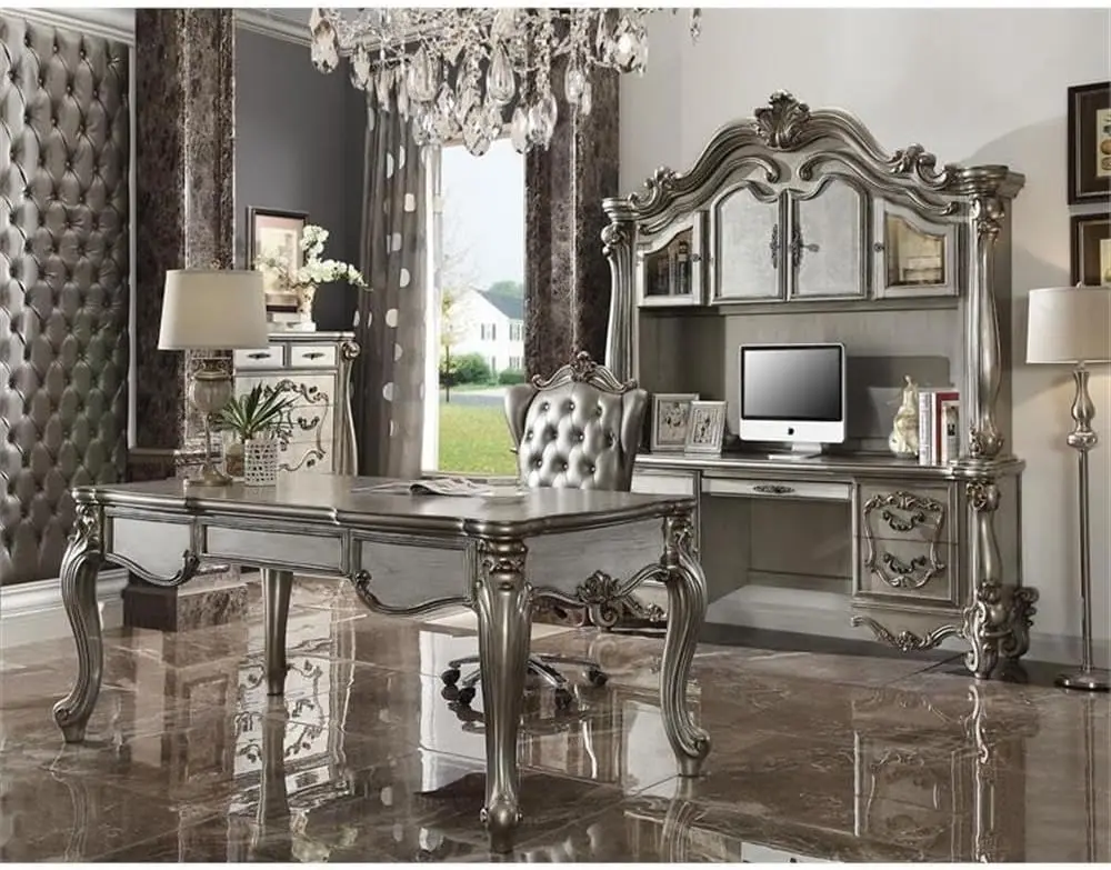Wooden Executive Writing Desk with 3 Drawers in Platinum Silver corner desk office desk desks desk table office furniture
Wooden Executive Writing Desk with 3 Drawers in Platinum Silver corner desk office desk desks desk table office furniture